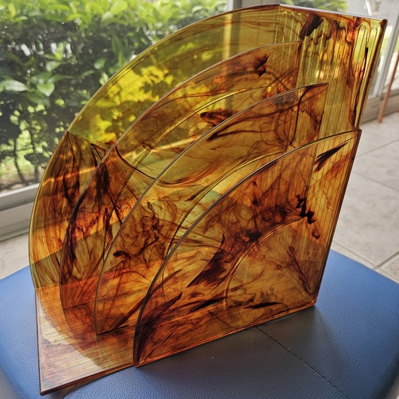 Vintage Crayonne record holder in tortoise shell plastic/melamine - Picture 2 of 5